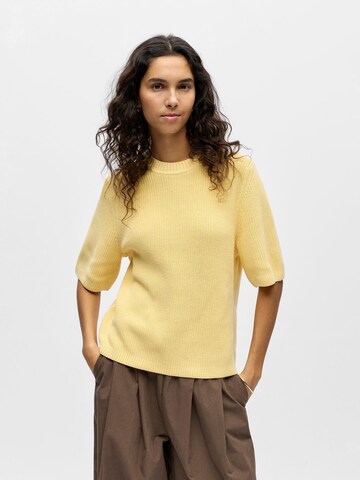 OBJECT Sweater 'OBJFlo' in Yellow: front
