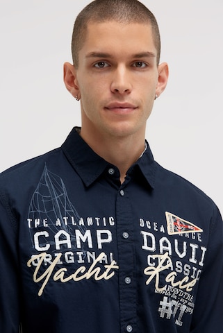 CAMP DAVID Slim fit Button Up Shirt in Blue