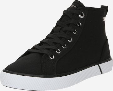 Sneaker alta di TOMMY HILFIGER in nero: frontale