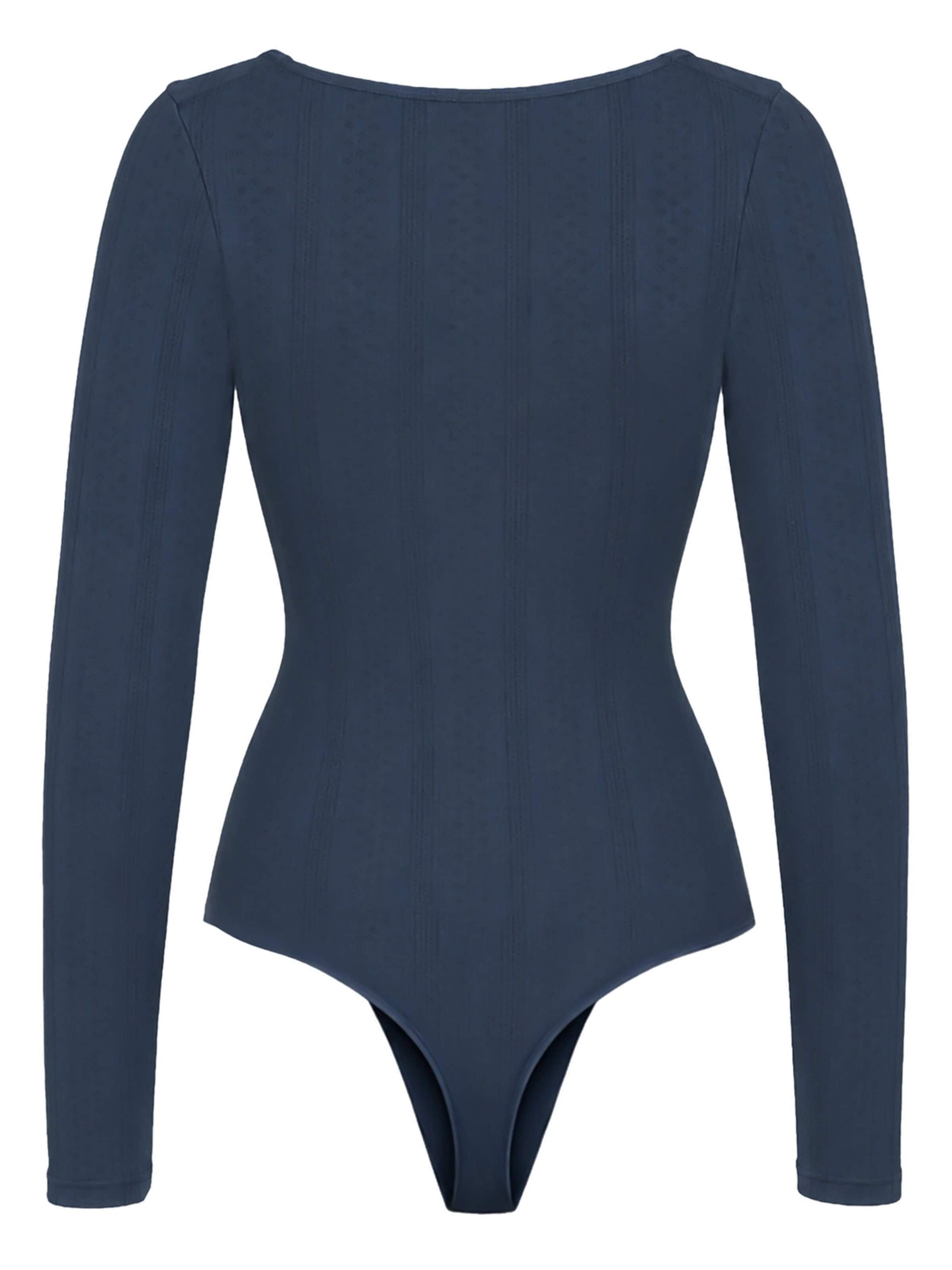 cfab Shapingbody 'Longsleeve Bodysuit Sculpting Shapewear with String' in Blauw