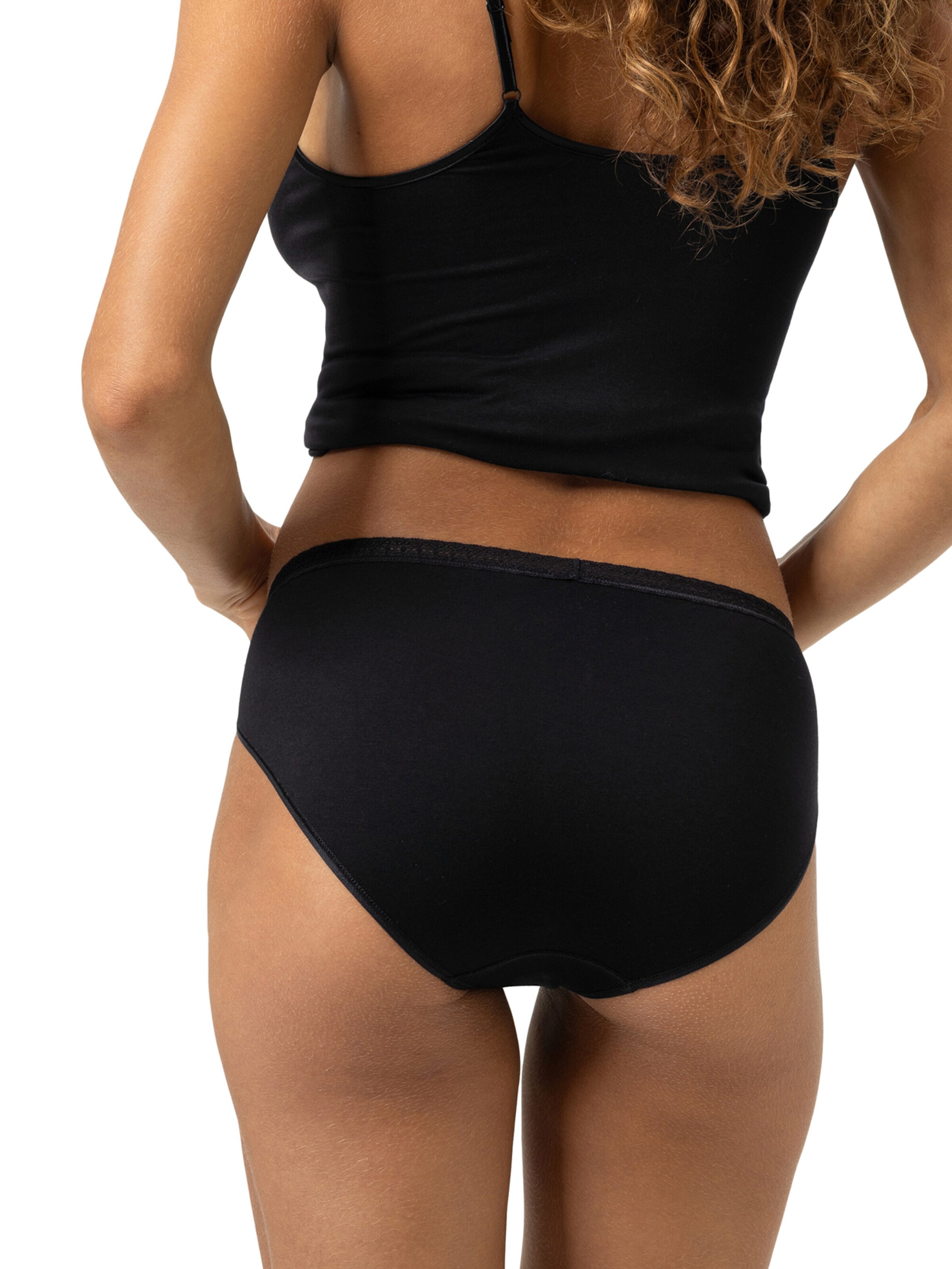 Mey Slip 'Modal Lace' in Zwart