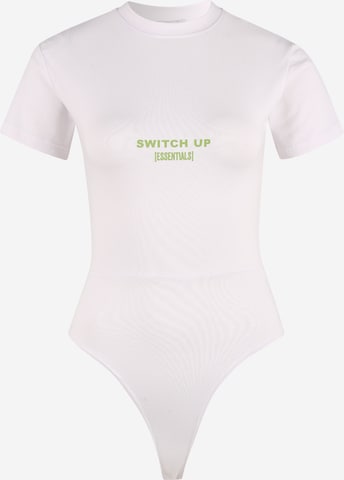 Public Desire Shirt bodysuit 'SLOGAL' in White: front