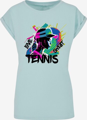 T-shirt 'Tennis Love, Sweat' Merchcode en bleu : devant