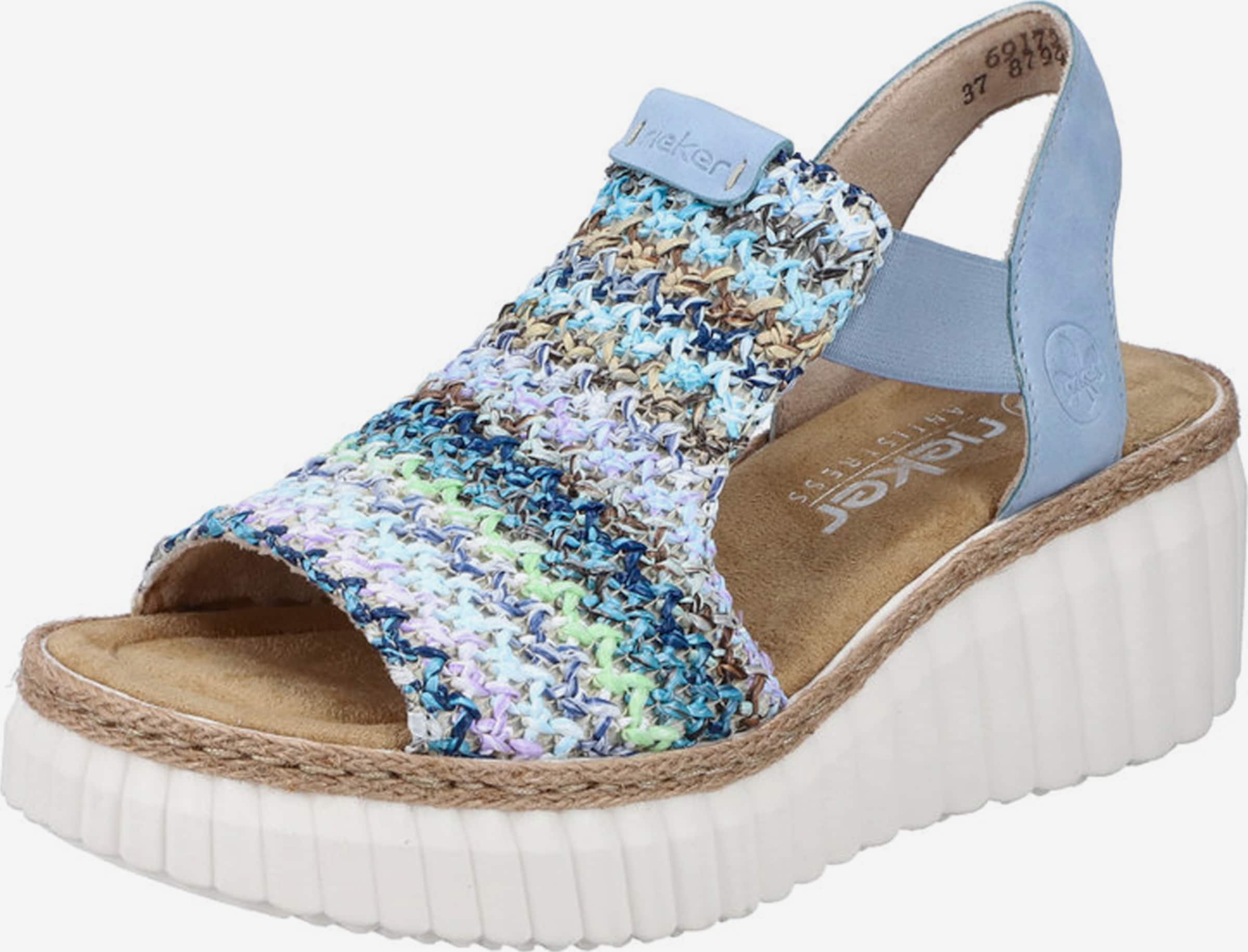 Rieker V27z0 damessandalen, blauw, 39 EU : Rieker