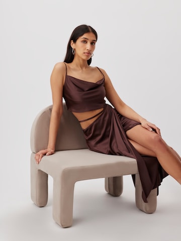 LeGer Premium Skirt 'Camilla' in Brown: front