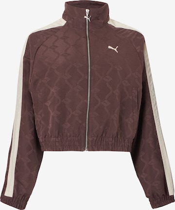 Veste de sport 'T7' PUMA en marron : devant