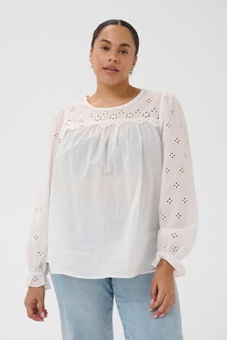 KAFFE CURVE Blouse 'KCmally' in White: front
