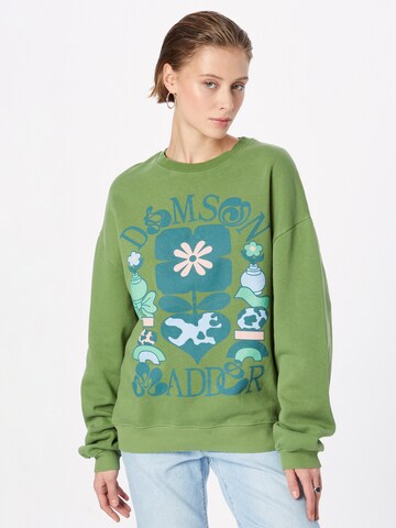 Sweat-shirt Damson Madder en vert : devant