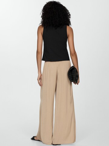 MANGO Wide Leg Bukser 'MOON' i beige