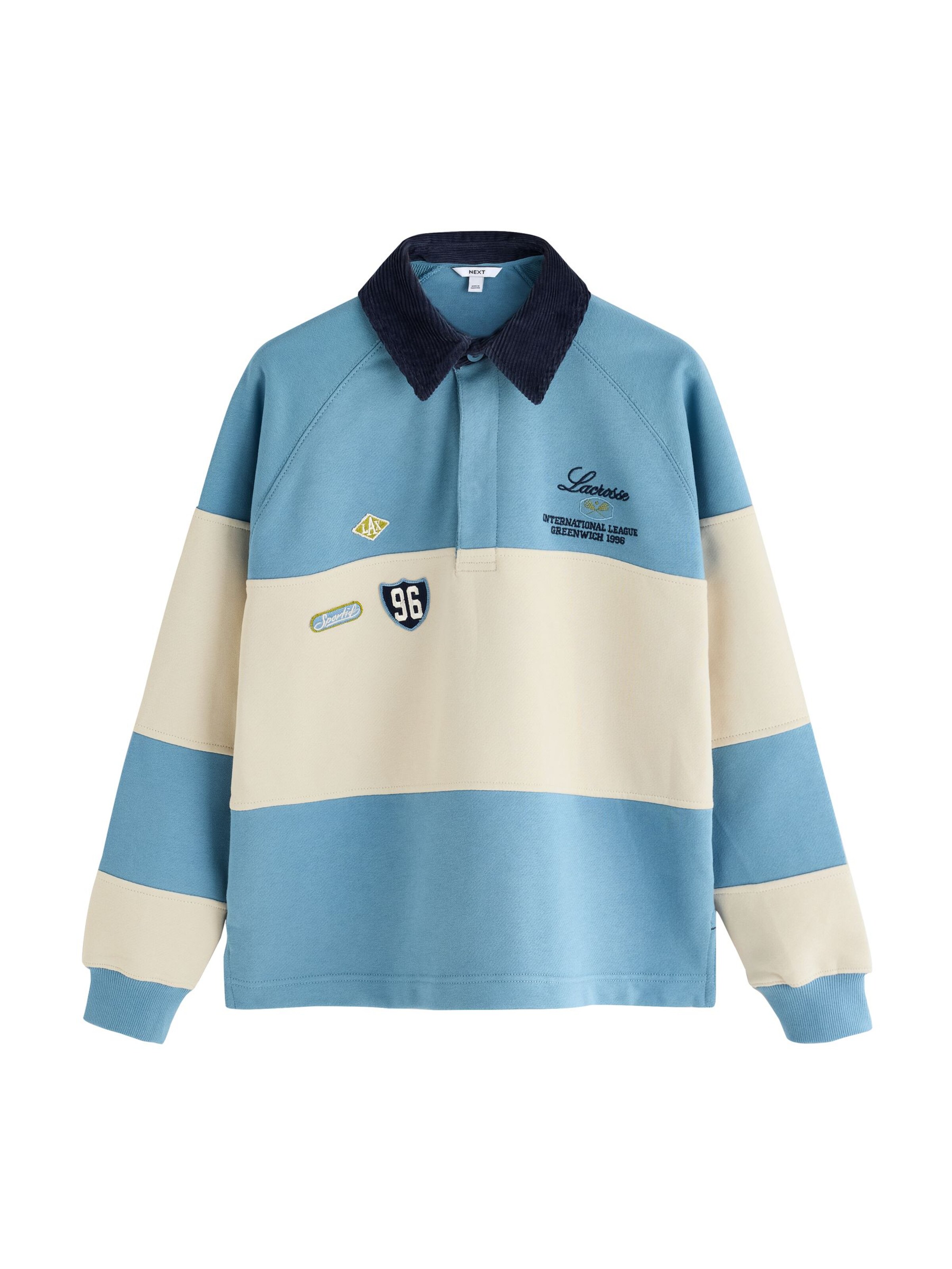 Felpa in XS Next di colore écru / navy / blu cielo / kiwi, Visualizzazione prodotti