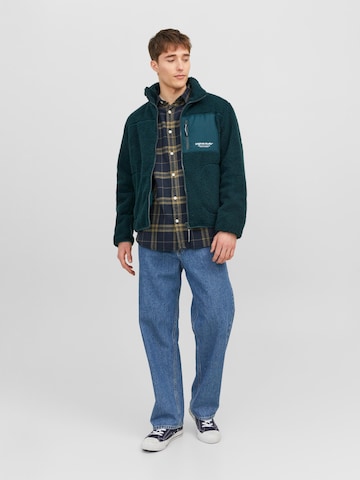 JACK & JONES Fleece Jacket 'Vesterbro' in Blue