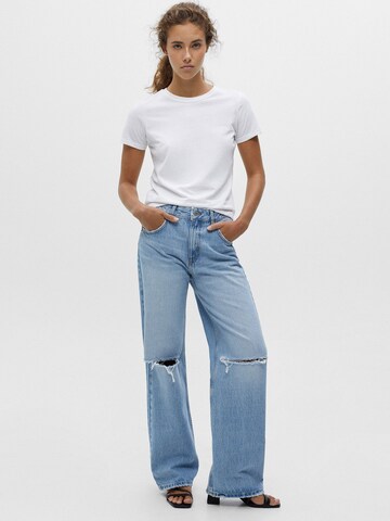 Wide leg Jeans di Pull&Bear in blu: frontale