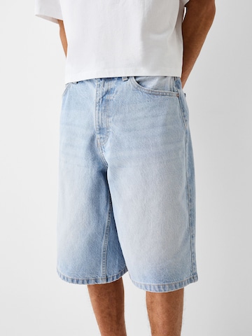 Bershka Wide Leg Shorts in Blau