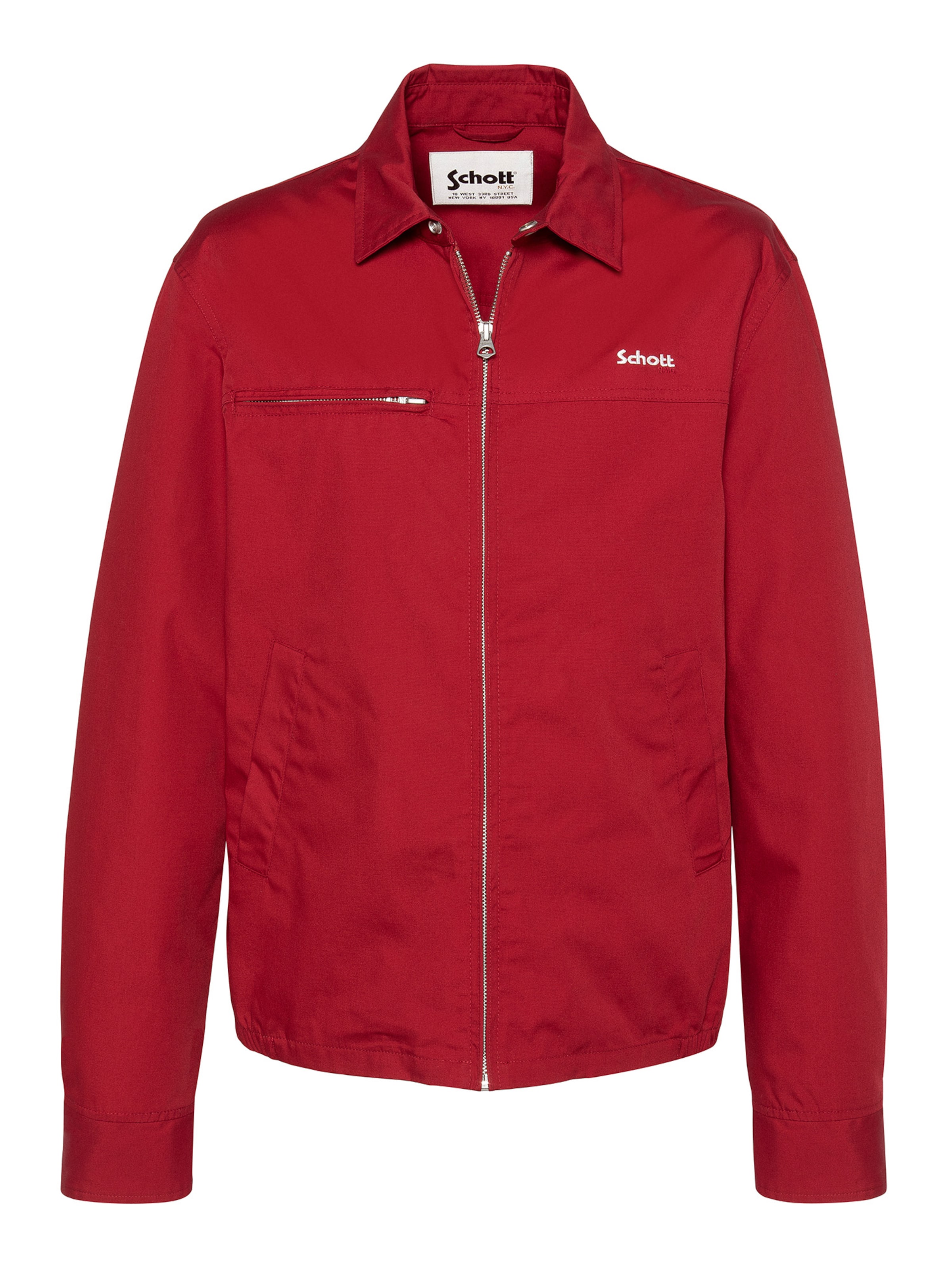 Manteau mi-saison Schott NYC en rouge : devant