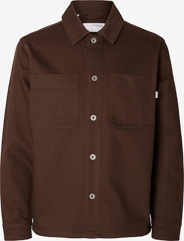 SELECTED HOMME - Ajuste regular Camisa 'JAKE' en marrón: frente