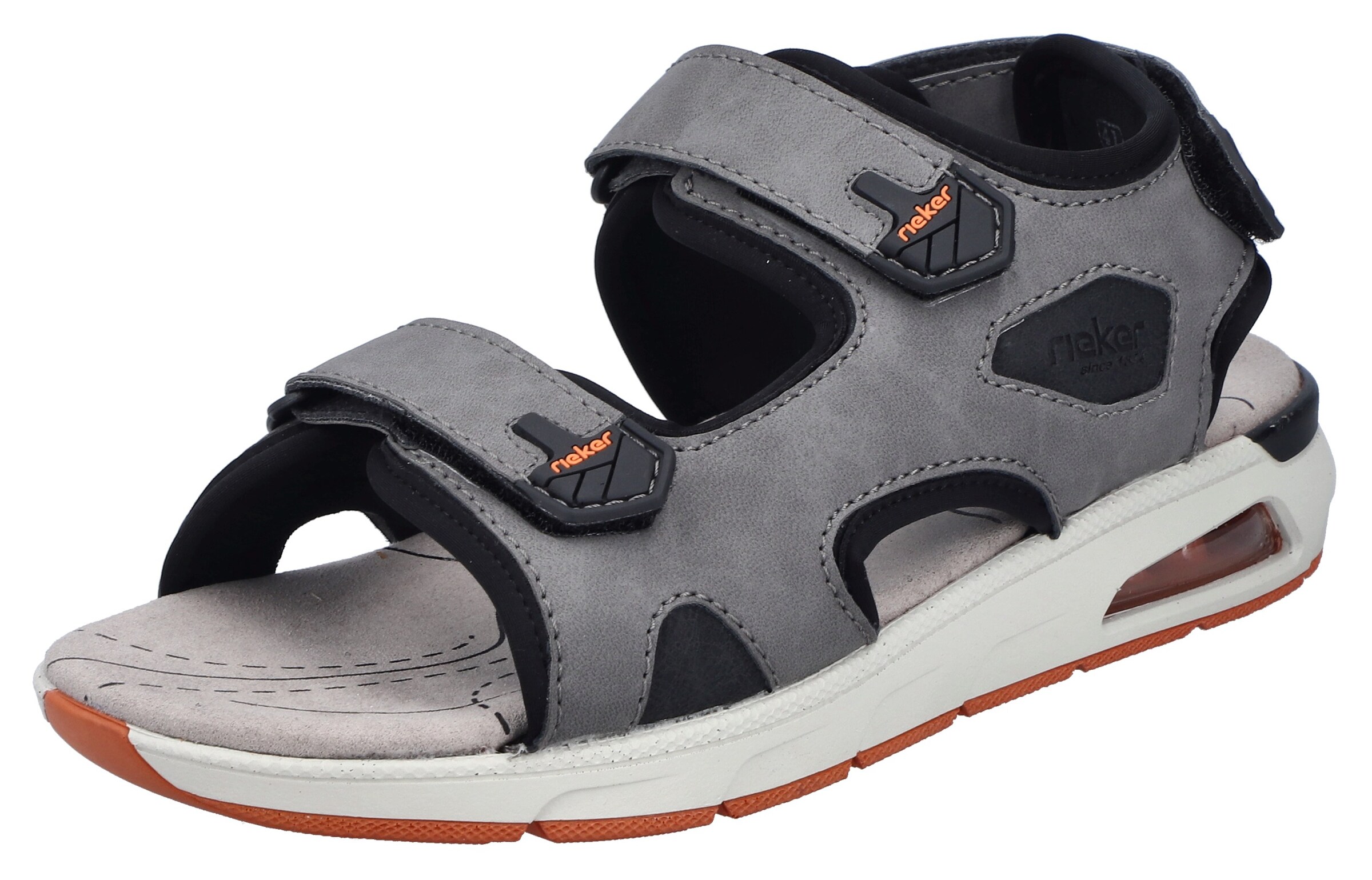 Sandales de randonnée Rieker en gris : devant