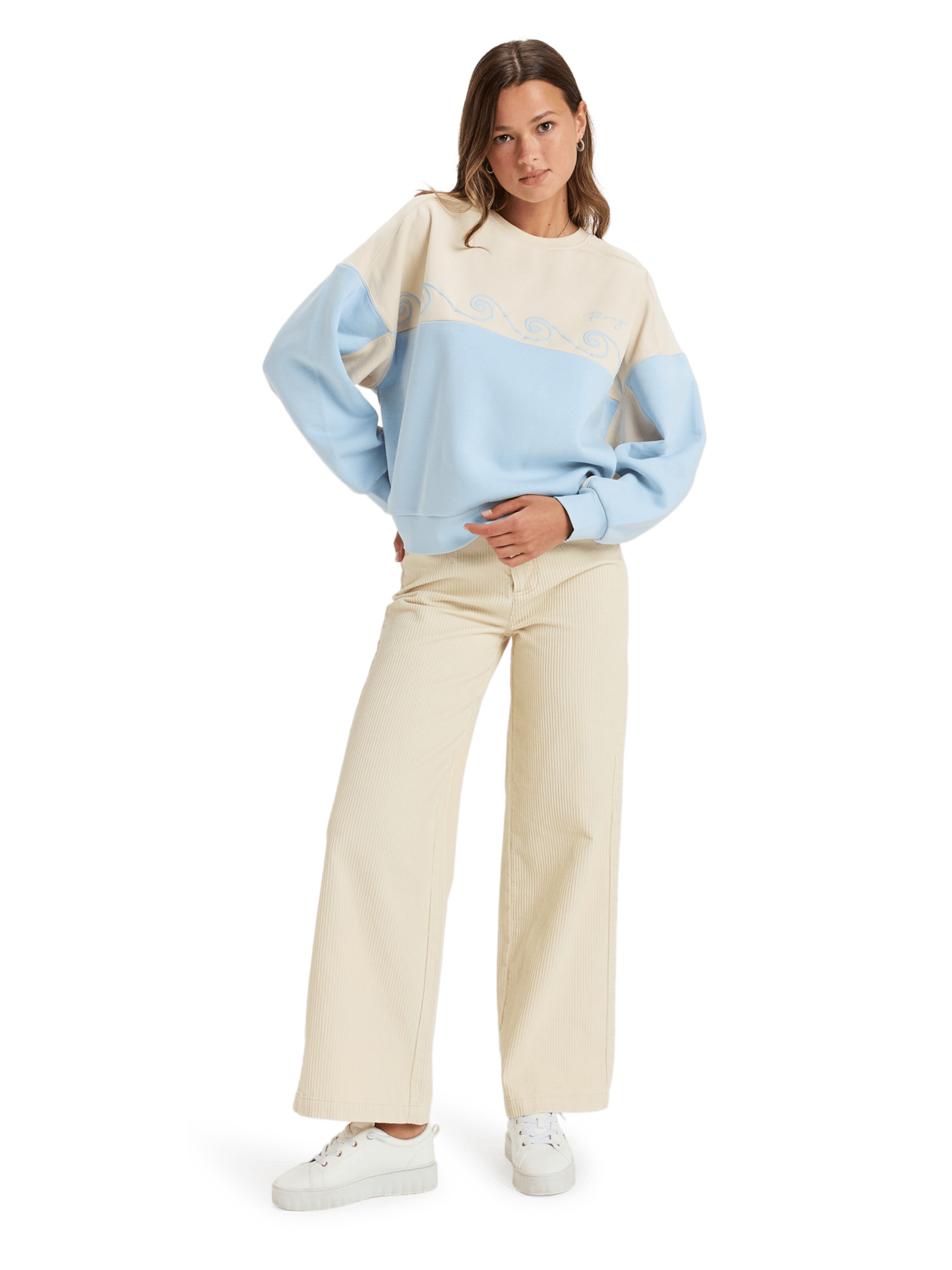 ROXY Sweatshirt 'Waves Of Nature' in Beige