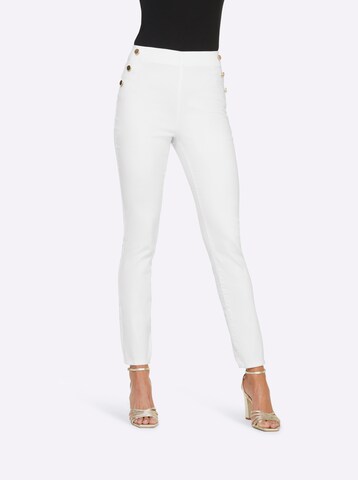 heine - Slimfit Pantalón en blanco: frente