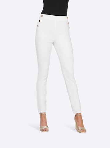 heine Slim fit Trousers in White: front