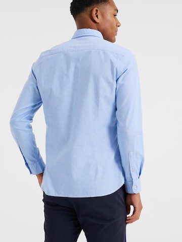 WE Fashion Slim fit Button Up Shirt in Blue