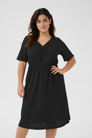 KAFFE CURVE Jurk 'Ditta' in Zwart: voorkant