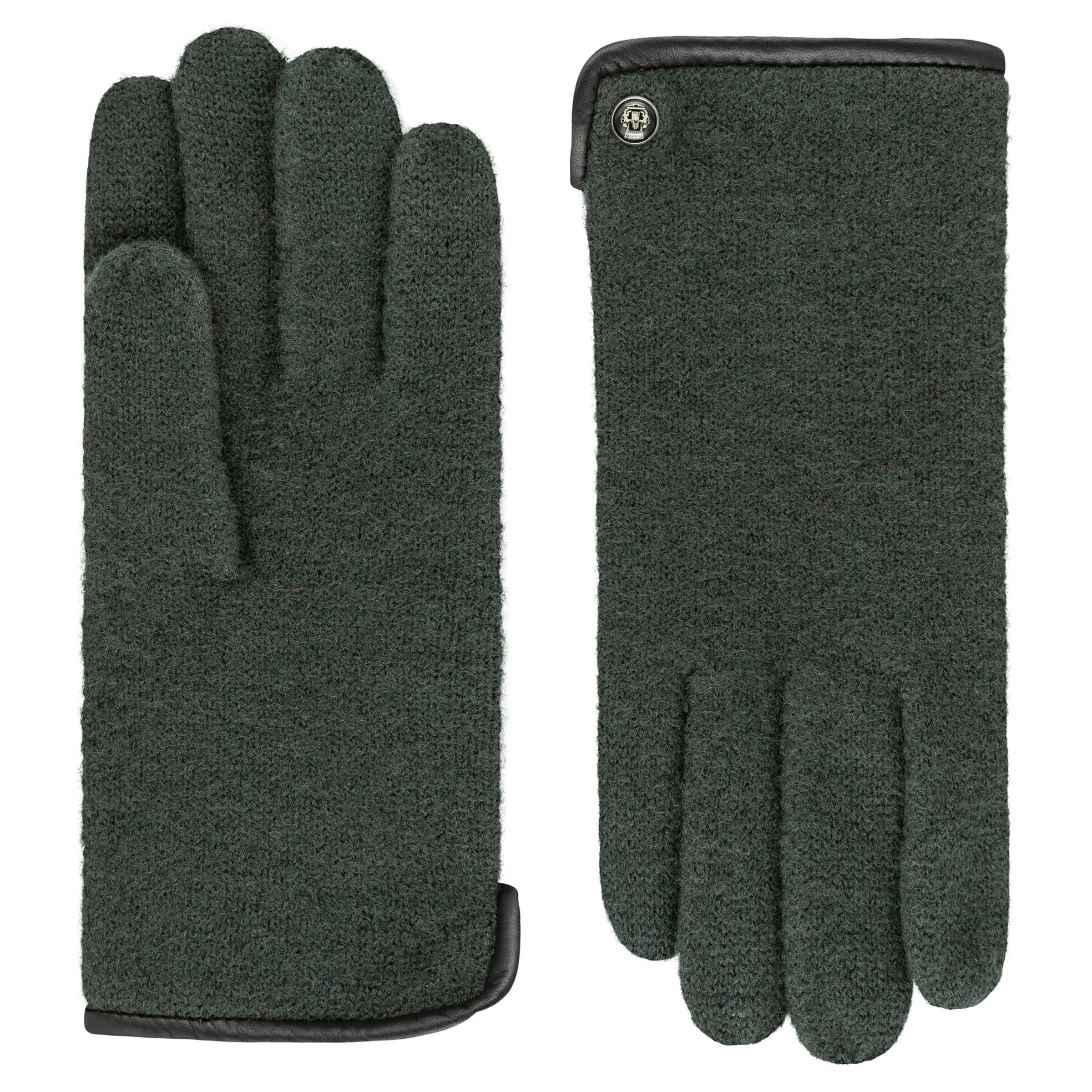 Roeckl Strickhandschuhe 'KLASSISCHER WALKHANDSCHUH' in Grün: Vorderseite