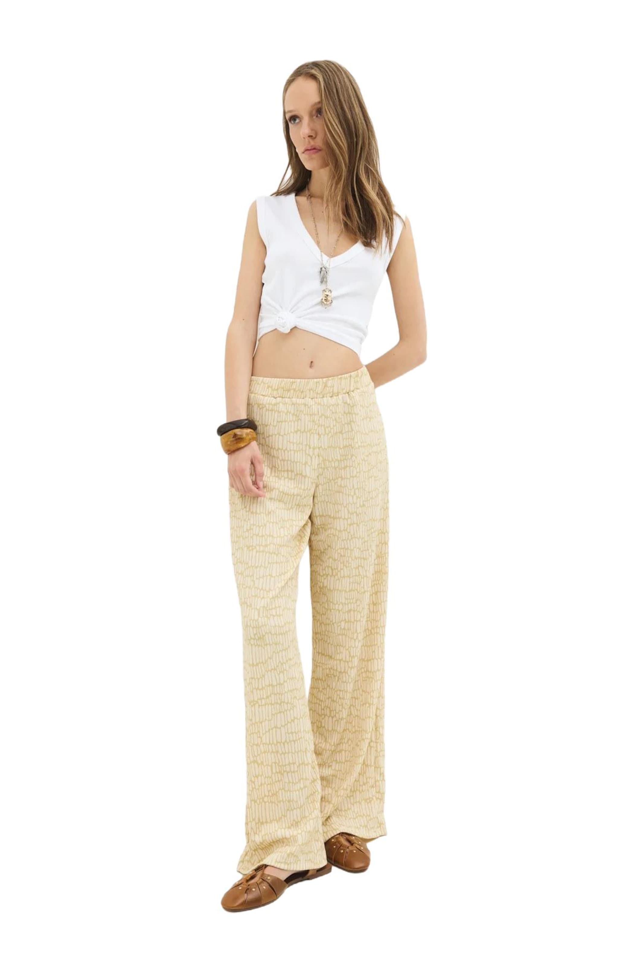 No Matter What Wide leg Broek in Beige