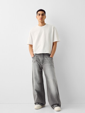 Bershka Wide Leg Jeans in Grau