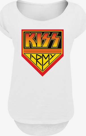 F4NT4STIC Shirt 'Kiss Rock Band Army Logo' in White: front