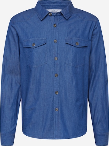 ABOUT YOU Regular fit Button Up Shirt 'Devin' in Blue: front