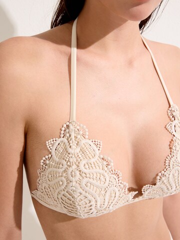 CALZEDONIA Triangel Bikinitop 'Romantic Lace' in Weiß