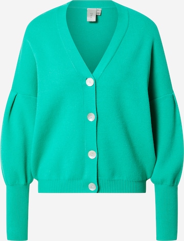 Y.A.S Knit Cardigan in Green: front