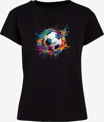 T-shirt 'Bunte Fußball Grafik' F4NT4STIC en noir : devant