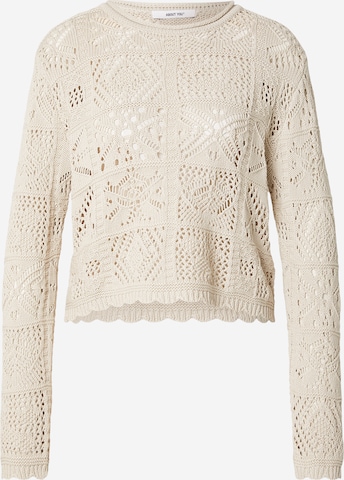ABOUT YOU Neulepaita 'Tenea' värissä valkoinen: etupuoli