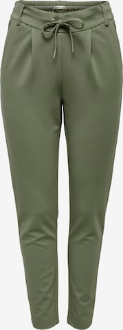 ONLY Slim fit Pleat-Front Pants 'Poptrash' in Green: front