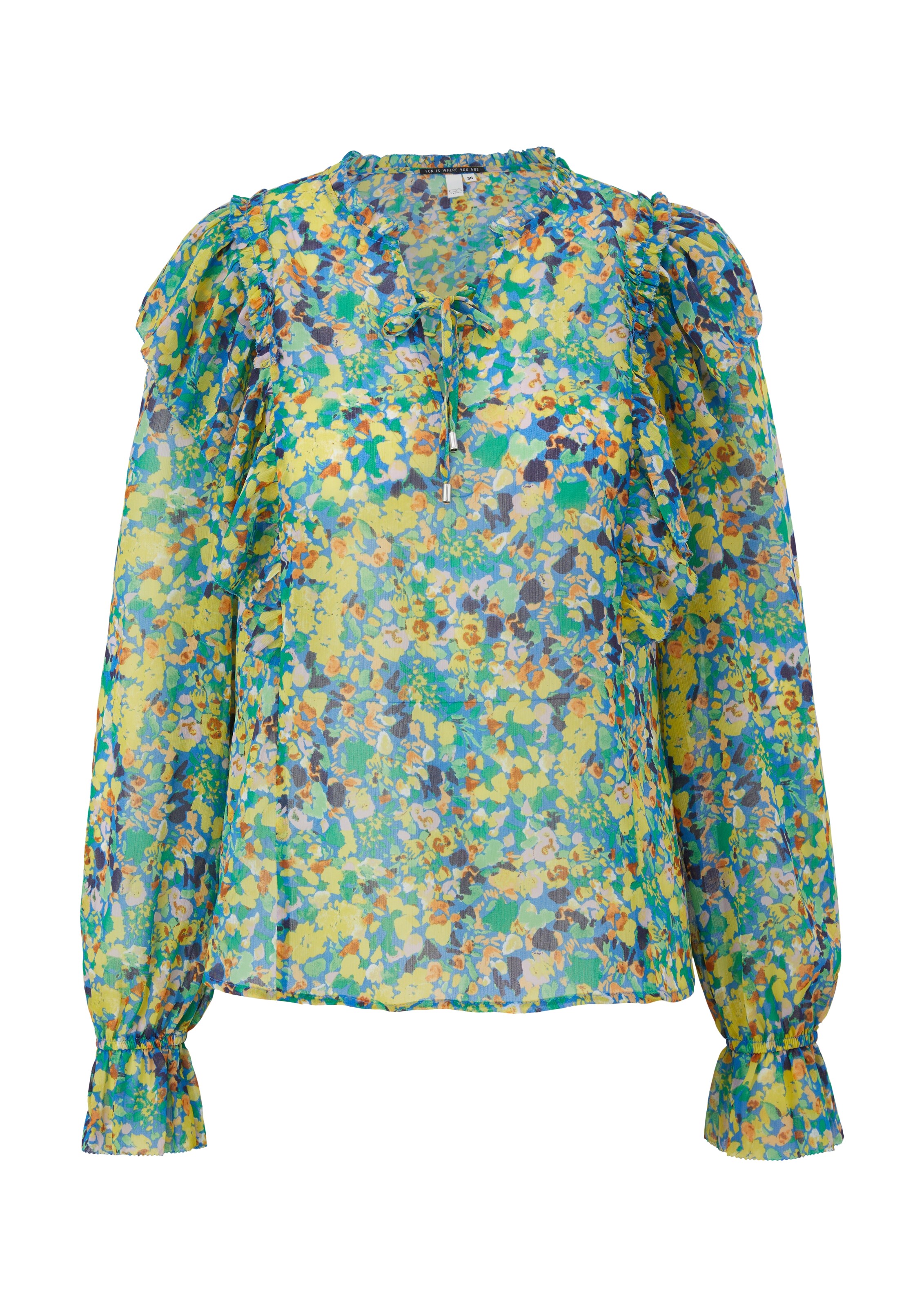 QS Blouse in Blue: front