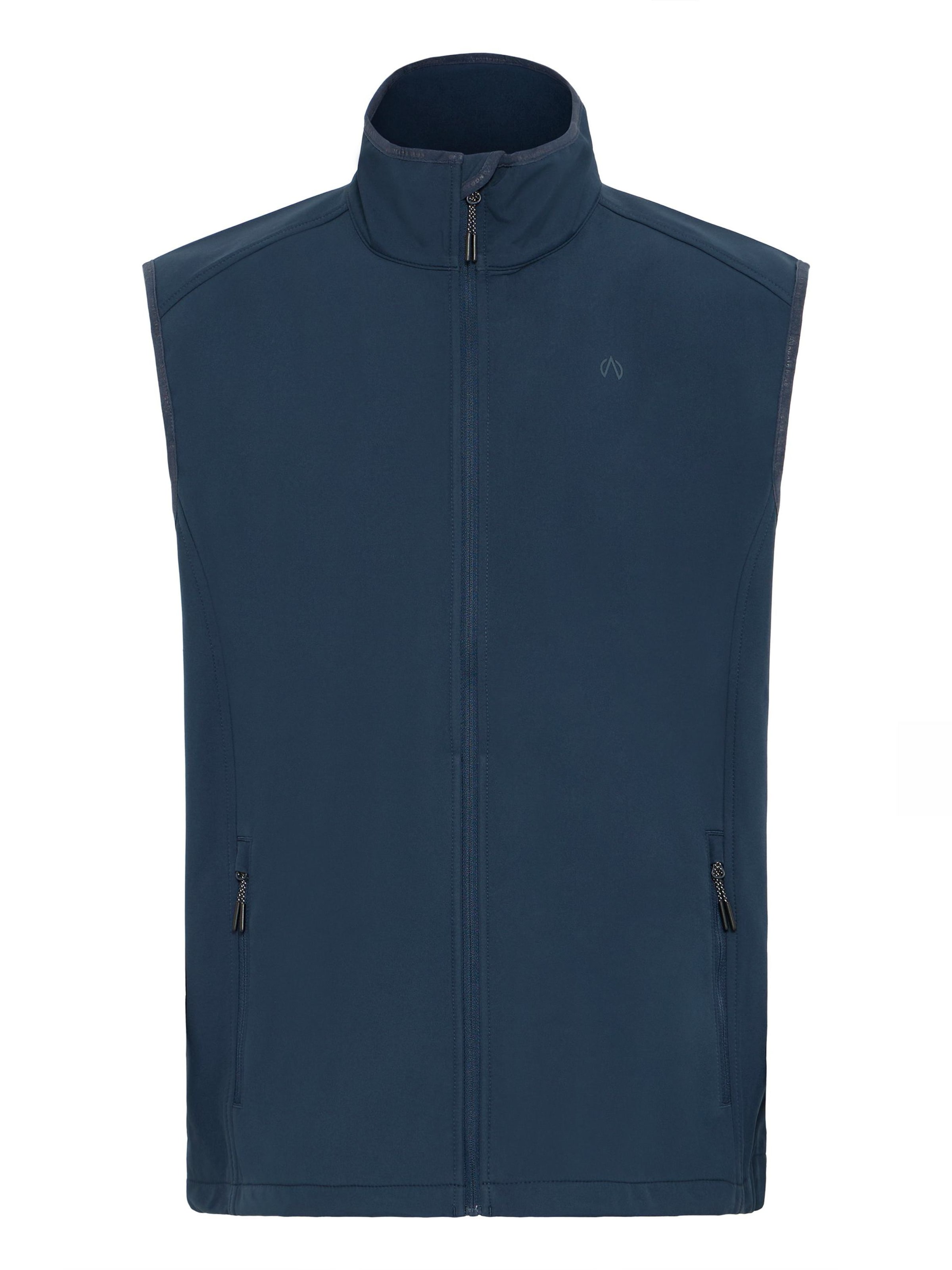 North Bend Bodywarmer 'Lang' in Blauw: voorkant