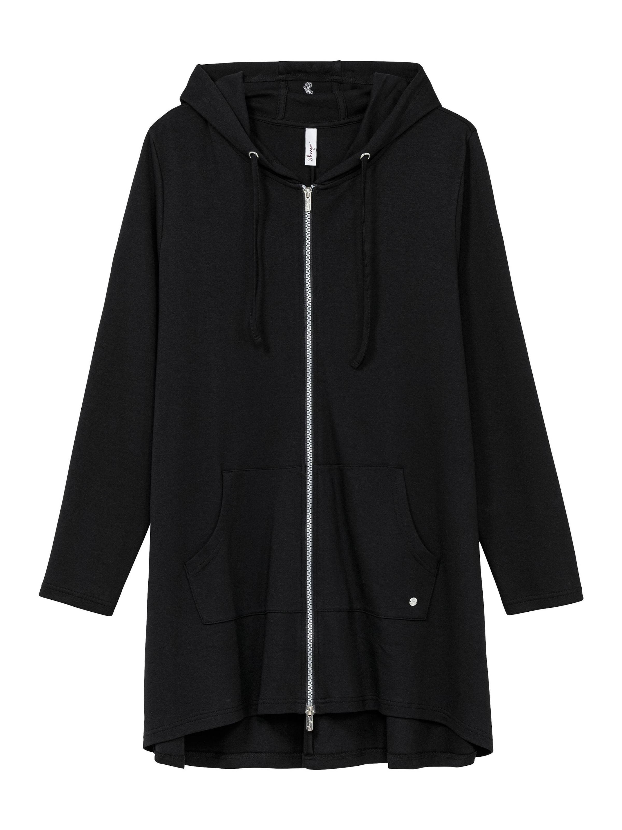 SHEEGO Кофта на молнии в Черный: спереди