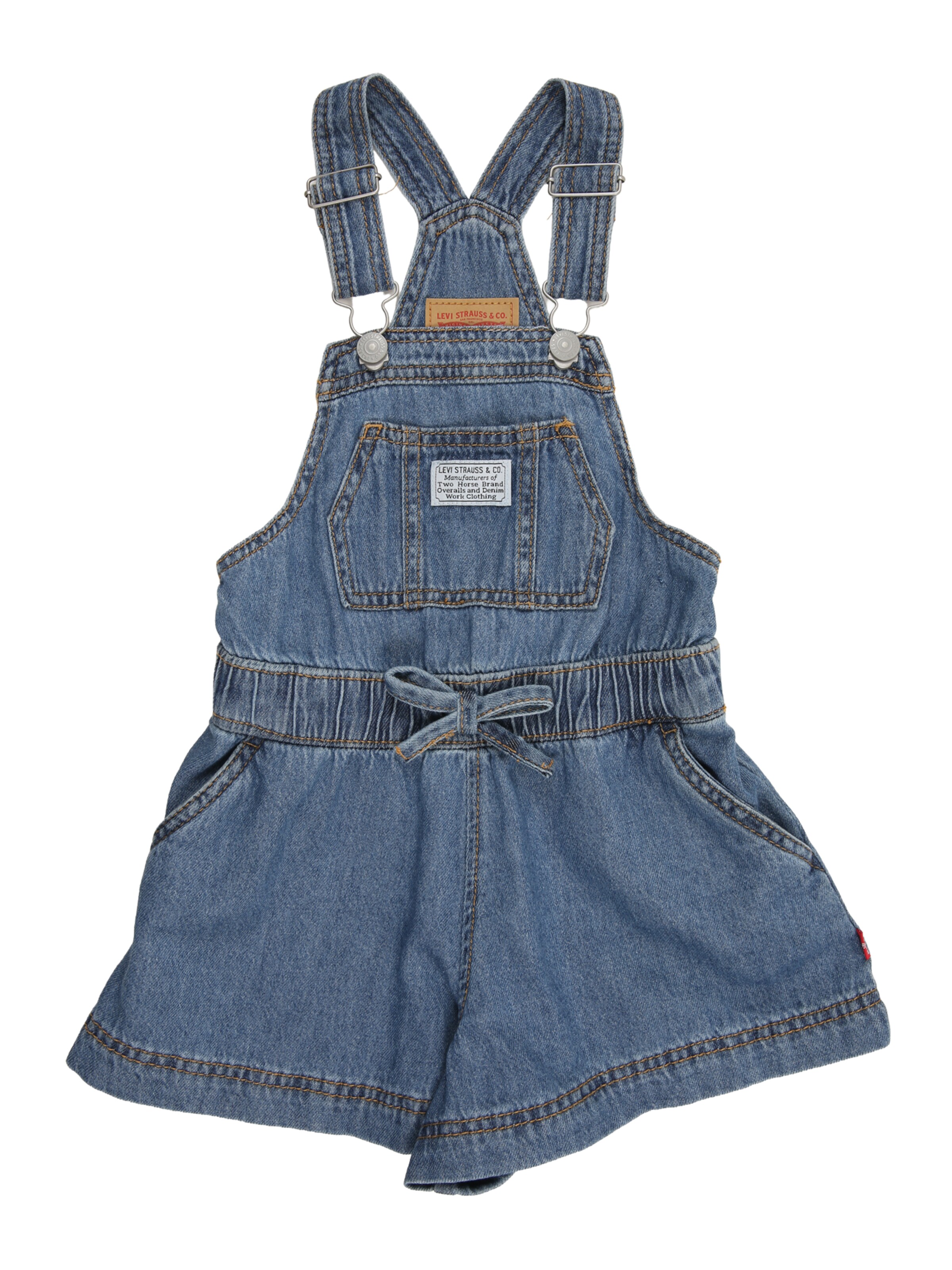 Levi's Kids Широка кройка Панталон с презрамки в синьо: отпред