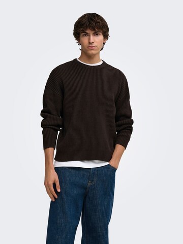Only & Sons Sweater 'ONSArlok' in Brown: front