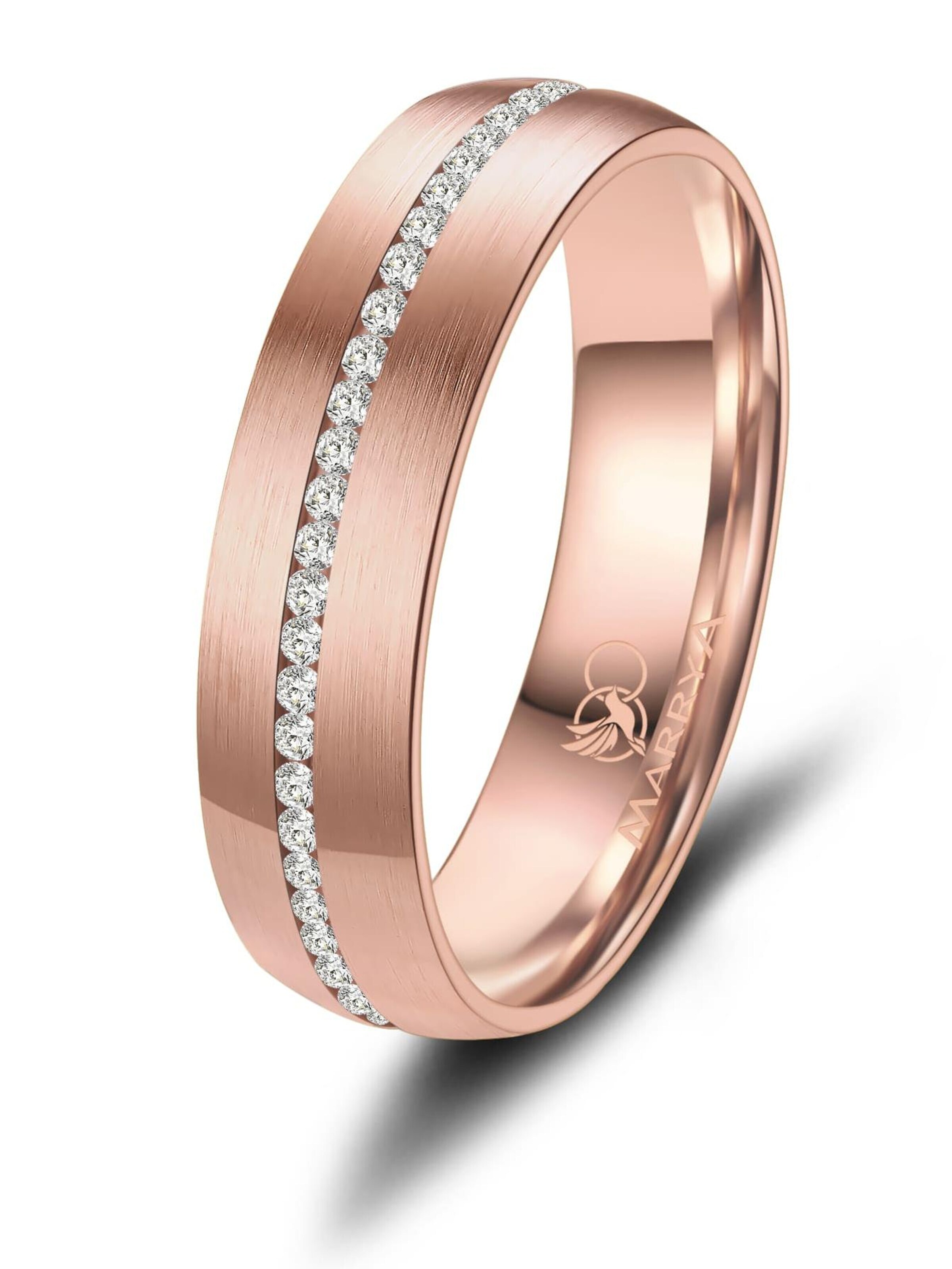 MARRYA Ring 'MARRYA ES-28 Ehering aus Edelstahl - Rosé gold plattiert' in Pink