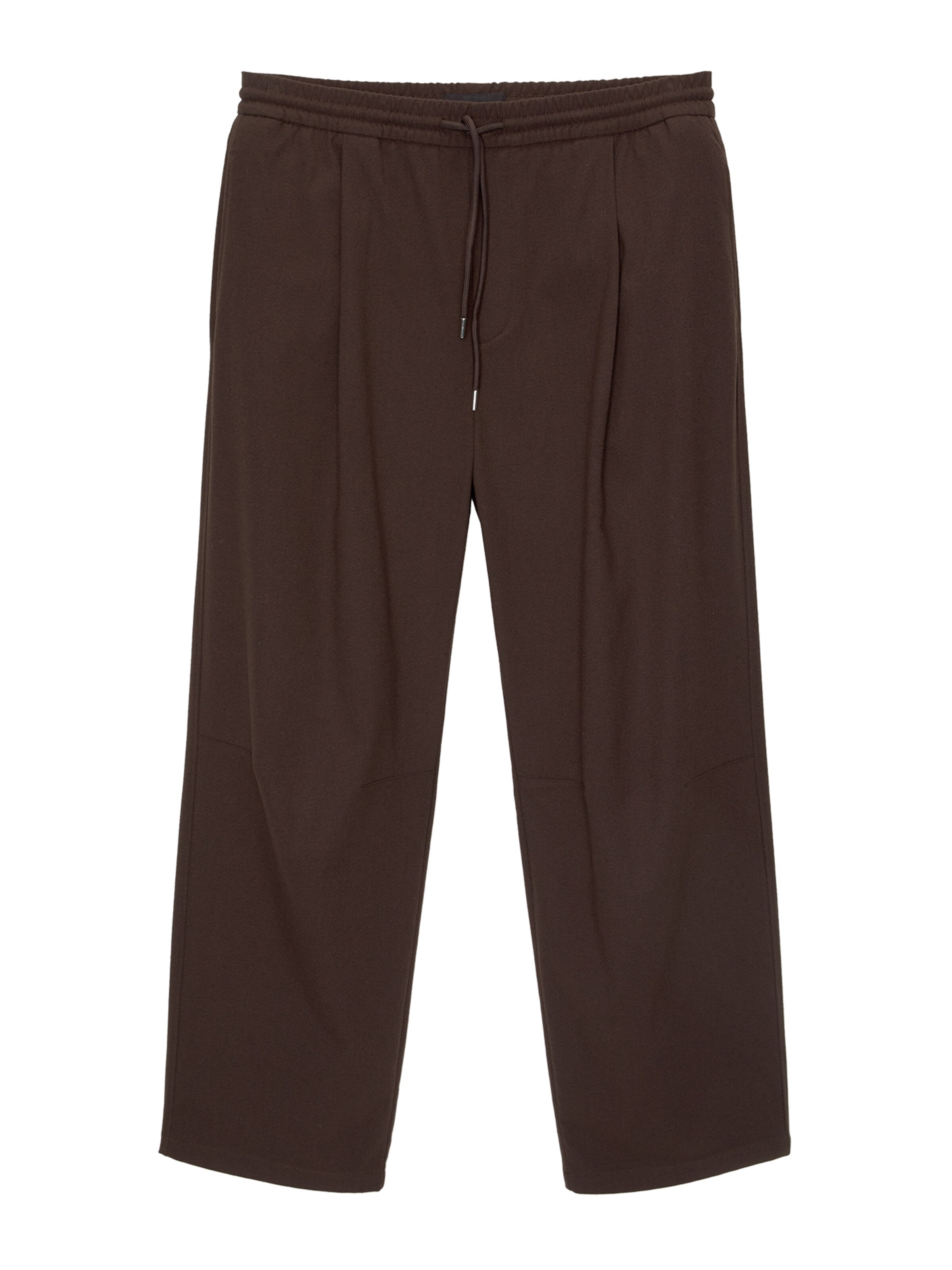 Pull&Bear Wide leg Pleat-front trousers in Brown: front