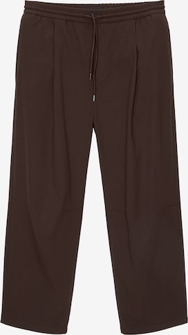 Pull&Bear Široke hlačnice Hlače z naborki | rjava barva: sprednja stran