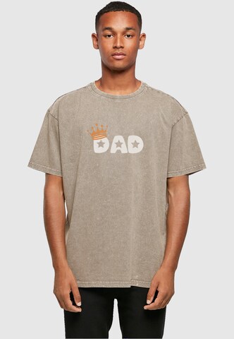 Maglietta 'Fathers Day - King Dad' di Merchcode in marrone: frontale