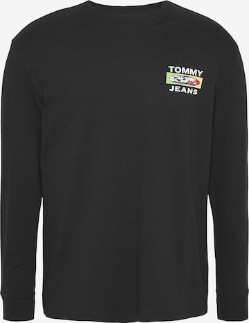 Tommy Jeans - Camiseta 'Mono Positivity' en negro: frente