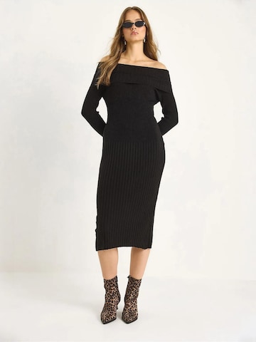 Bianco Lucci Gebreide jurk in Zwart
