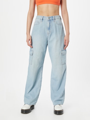 HOLLISTER Wide leg Cargo Jeans in Blue: front
