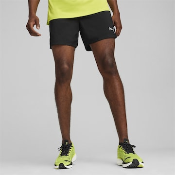 PUMA Normální Sportovní kalhoty 'RUN FAVORITE' – černá: přední strana
