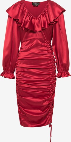 Robe de cocktail faina en rouge : devant