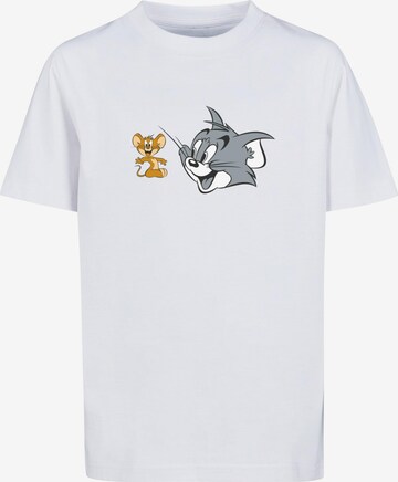 ABSOLUTE CULT Shirt 'Tom And Jerry - Simple Heads' in Wit: voorkant